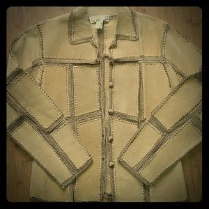 SMH Leather and Crochet Patch-Work Jacket
